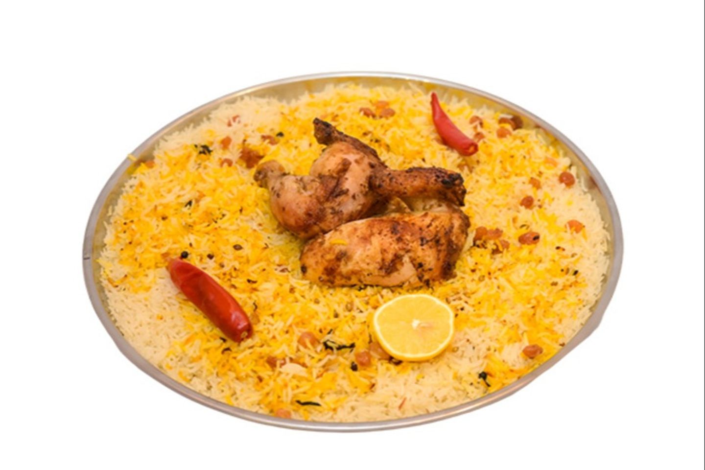 نصف دجاج شواية مع ارز شعبي