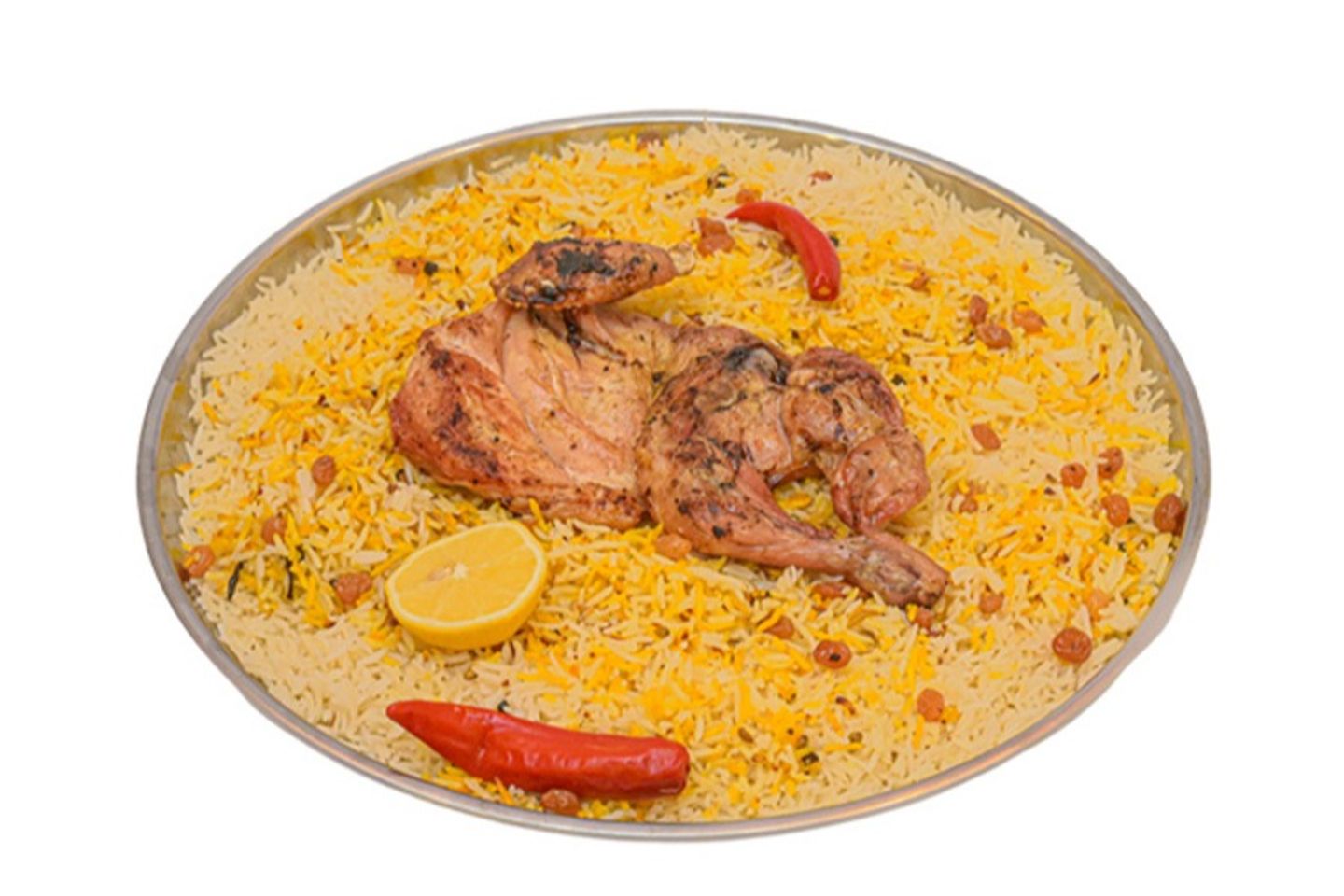 نصف دجاج مظبي مع ارز شعبي