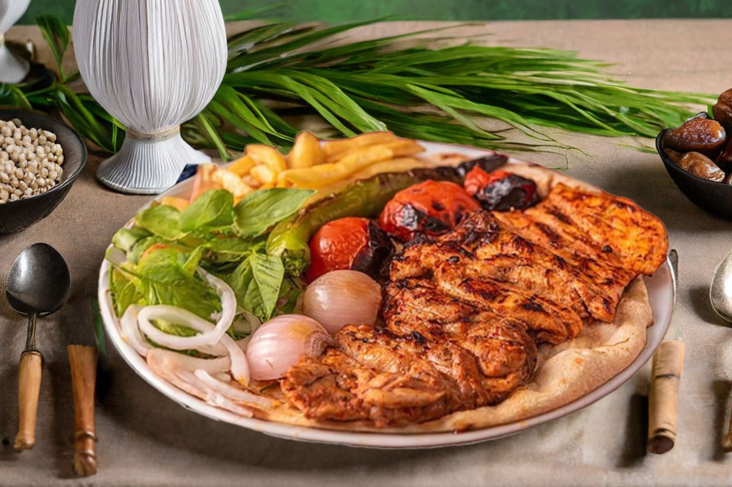 دجاج مسحب كامل مع تمن