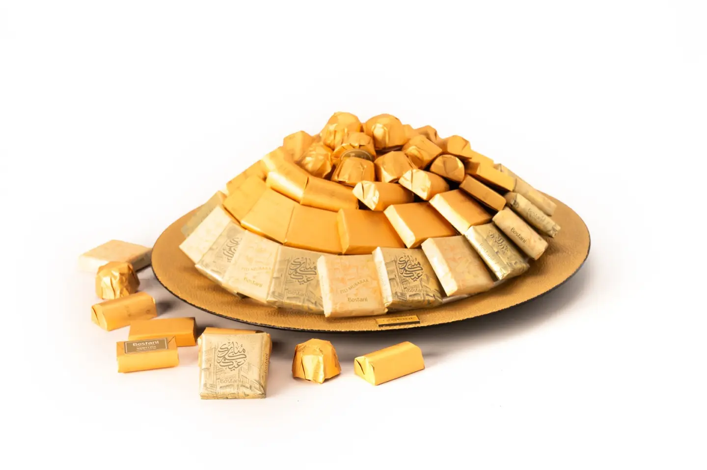 صينية جلد ذهبي بعبارة كل عام و انتم بخير