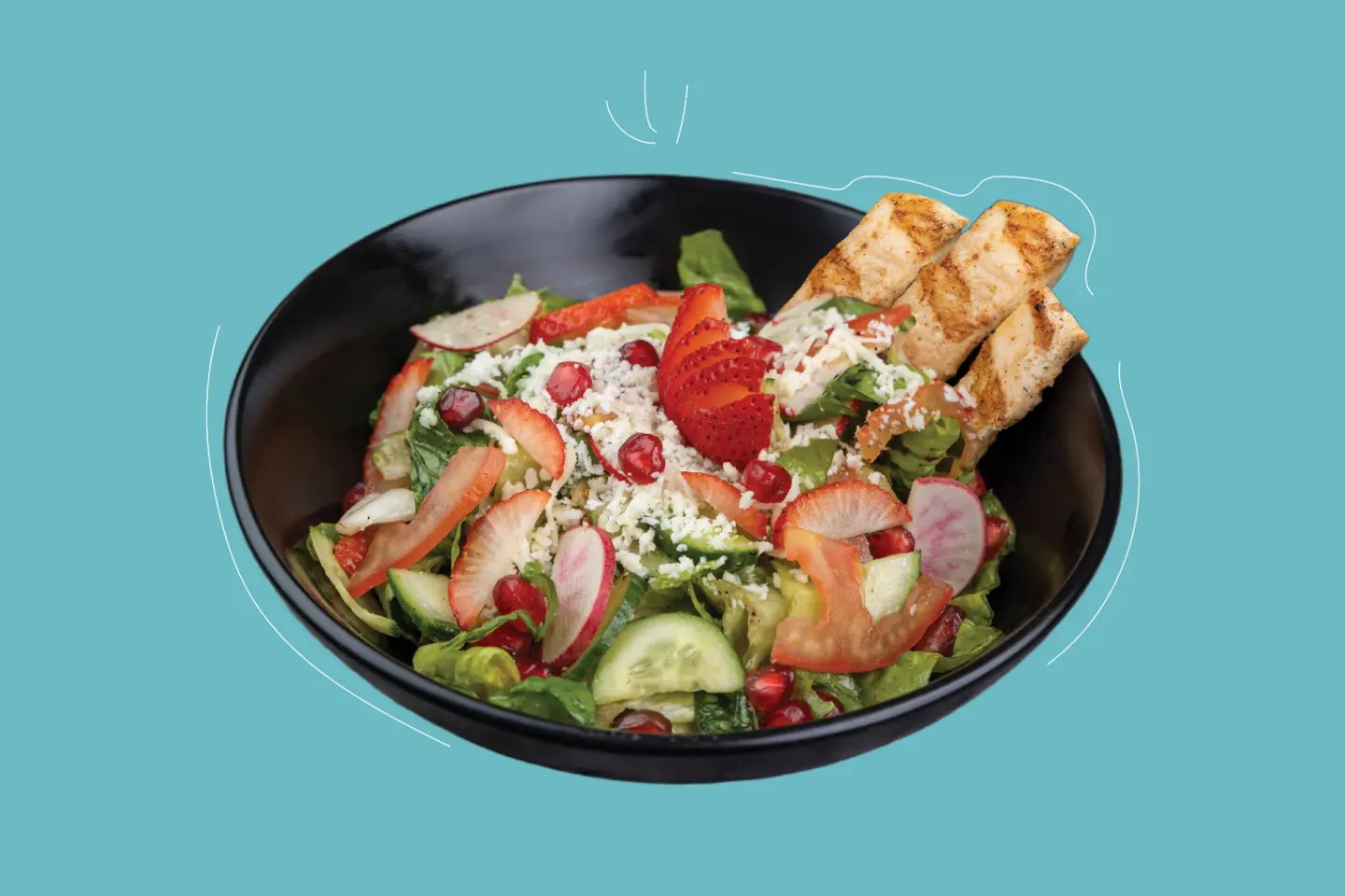 Fattoush With Halloumi Chicken