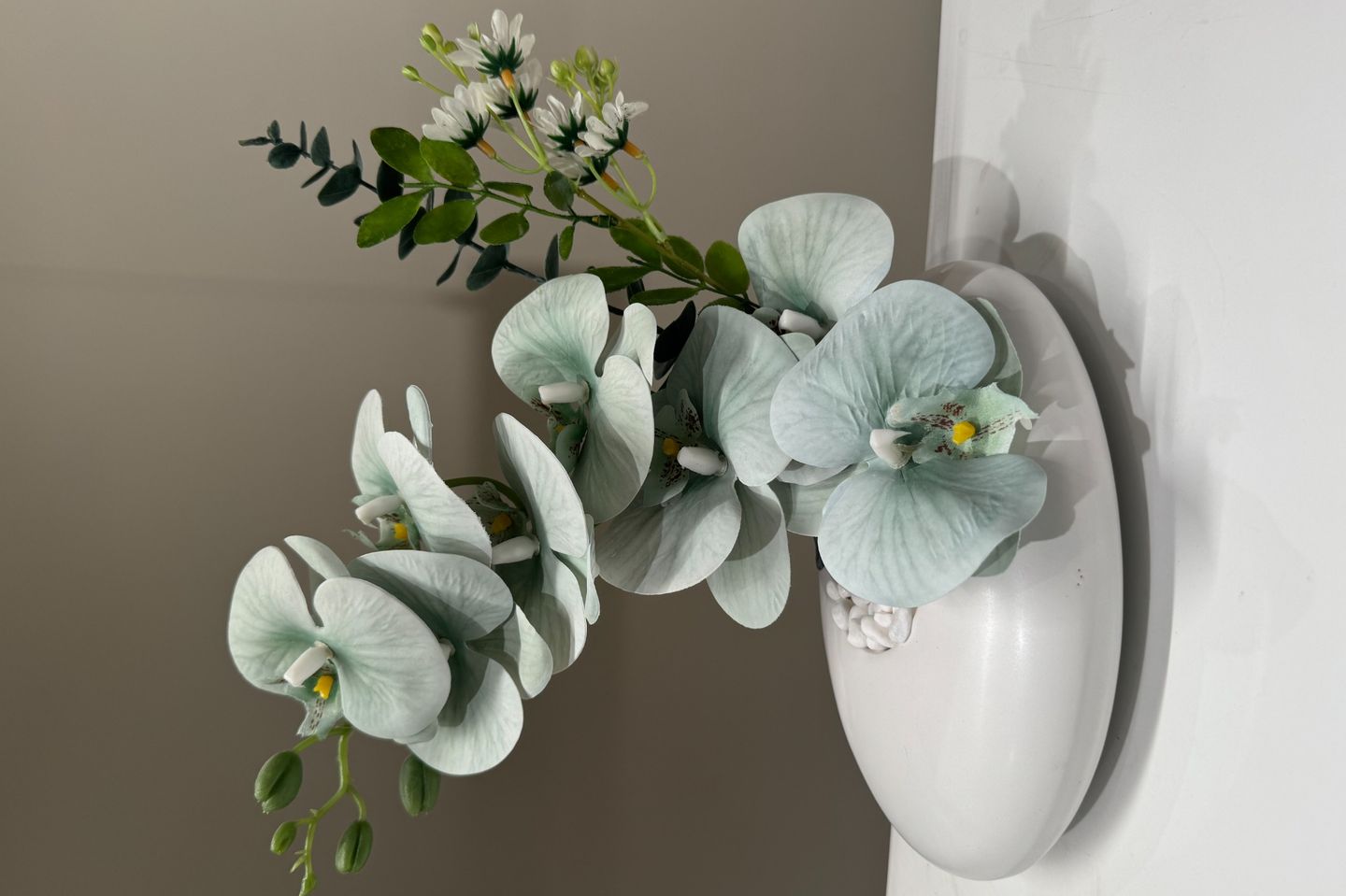 Artificial Rose With Glass Vase