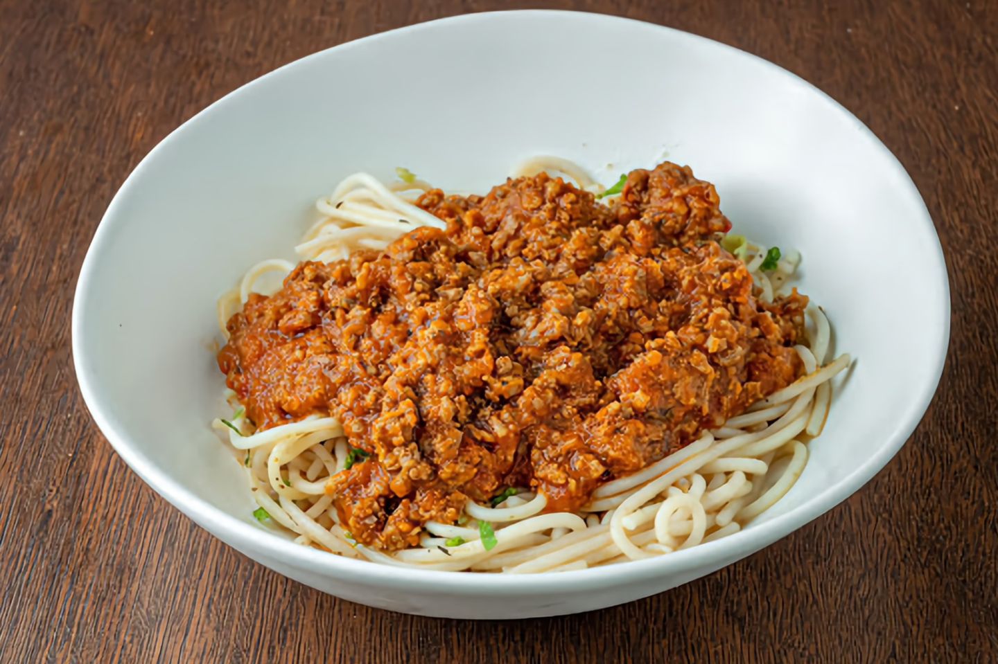 Spaghetti Pasta With Bolognese Meat