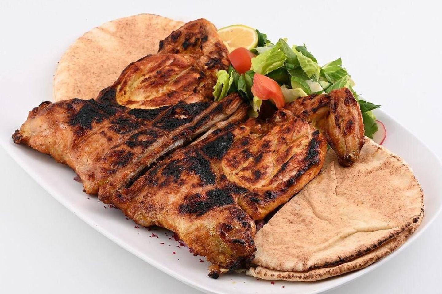 حبة دجاج على الفحم مع الارز