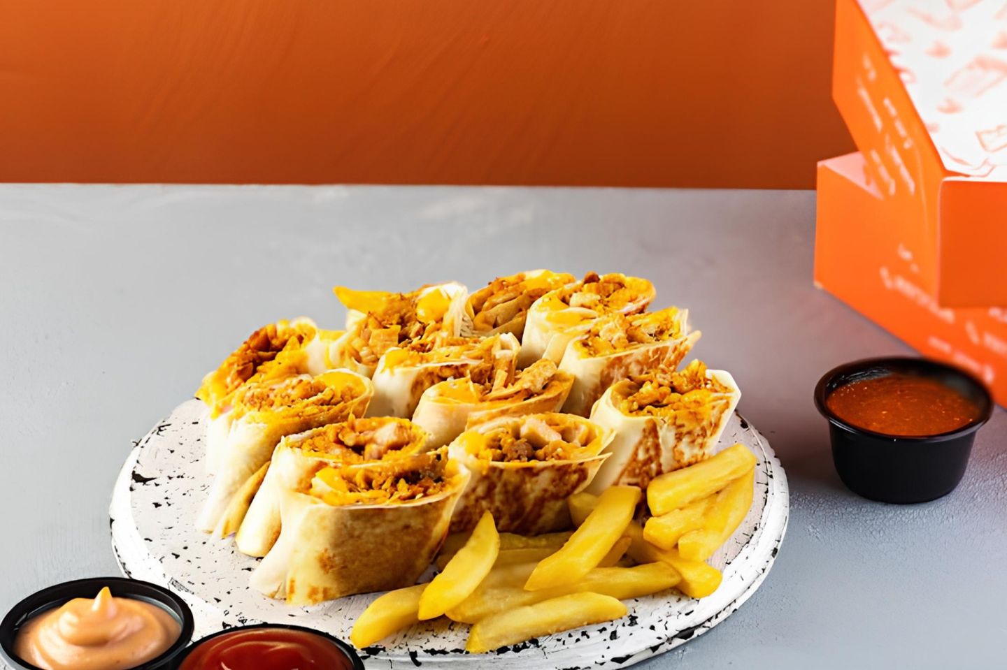 صحن شاورما عربي دبل كبير بالجبنه