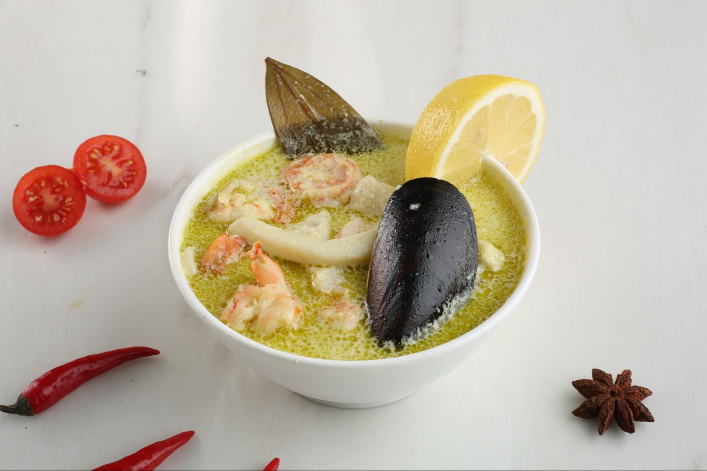 Seafood Soup With Herbs And Cream