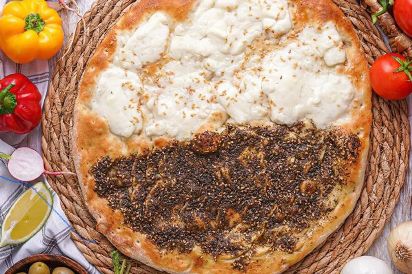Akkawi And Zaatar Manakish