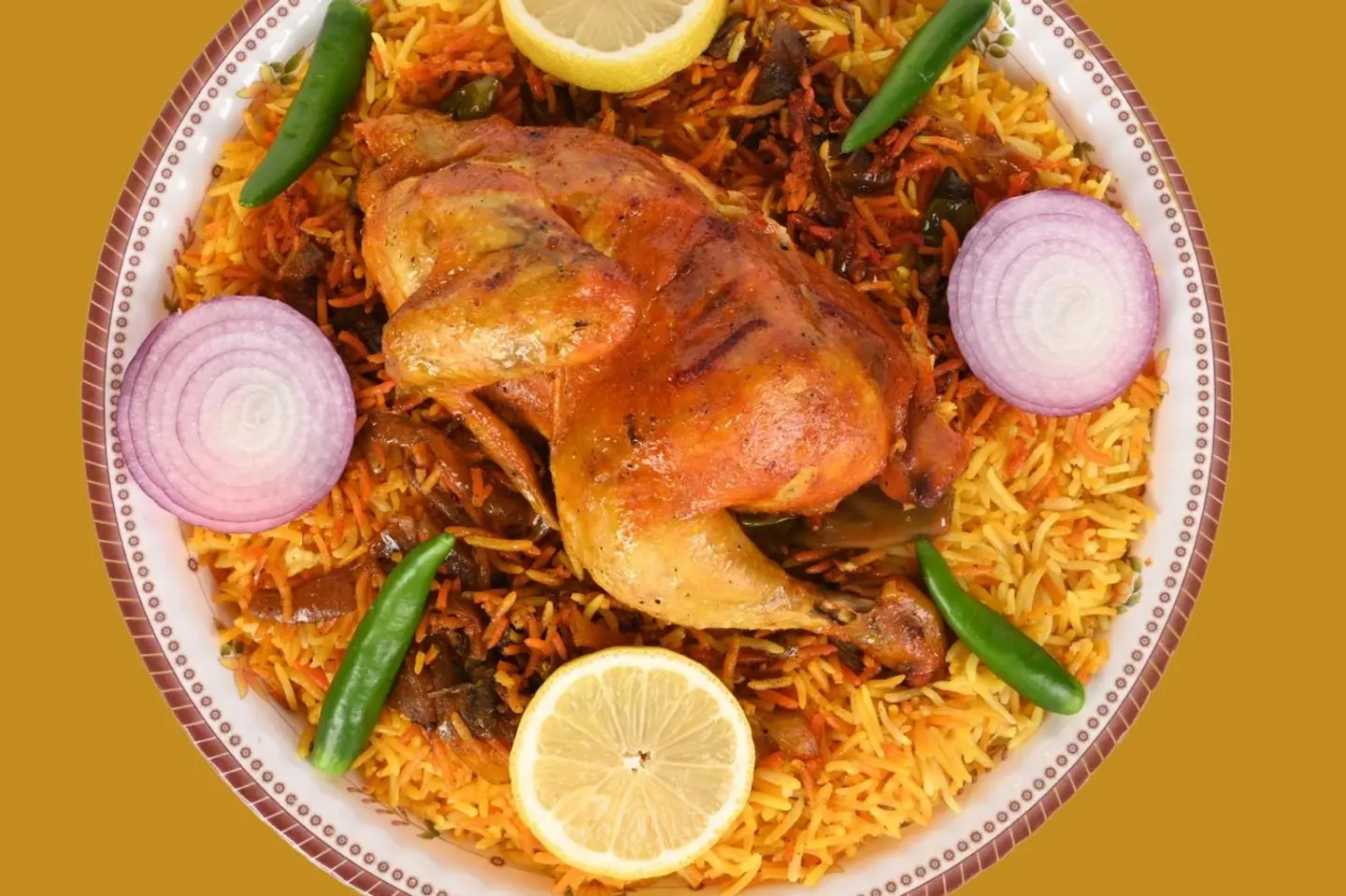 نصف حبة مندي مع رز