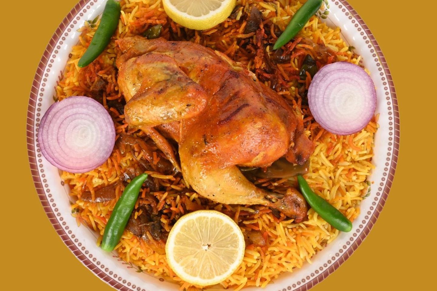 نصف حبة مندي مع رز