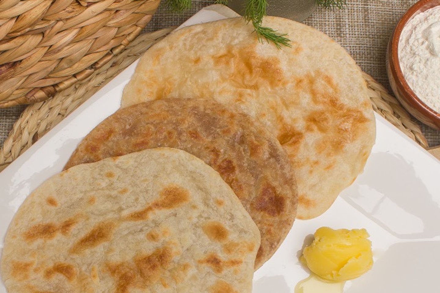 شباتي سادة مع السمن