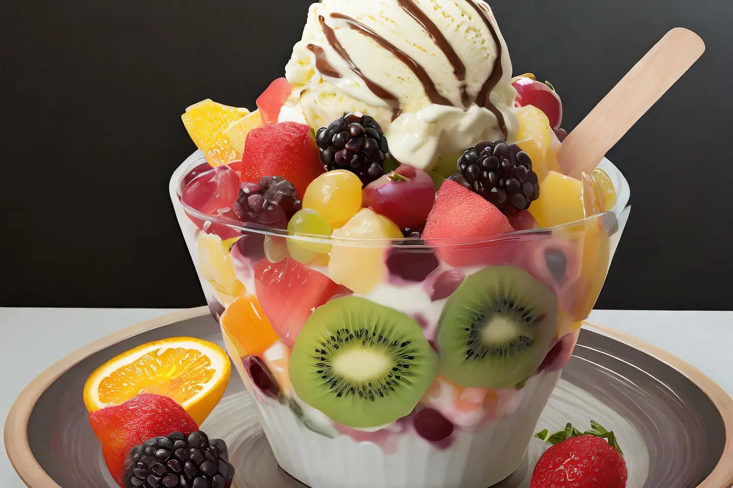 Fruits Salad With Ice  Cream