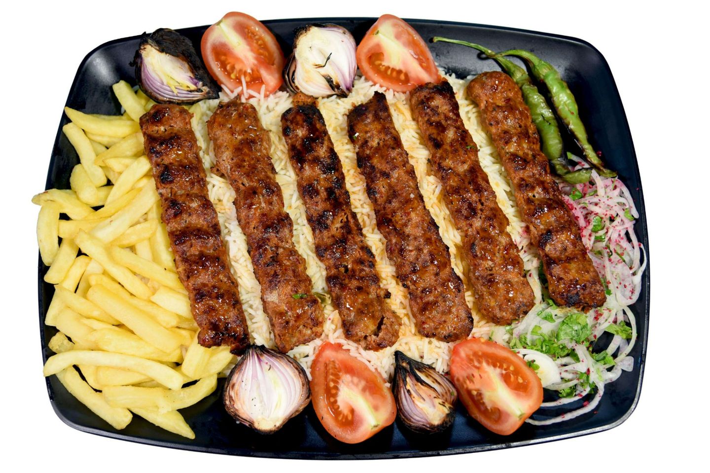 نص كيلو كباب لحم مع الرز