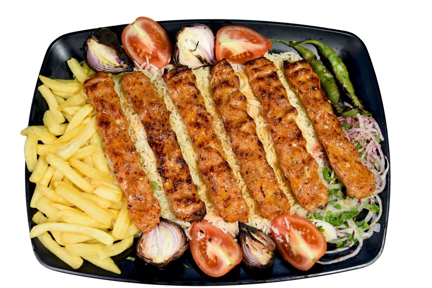 نص كيلو كباب دجاج مع الرز