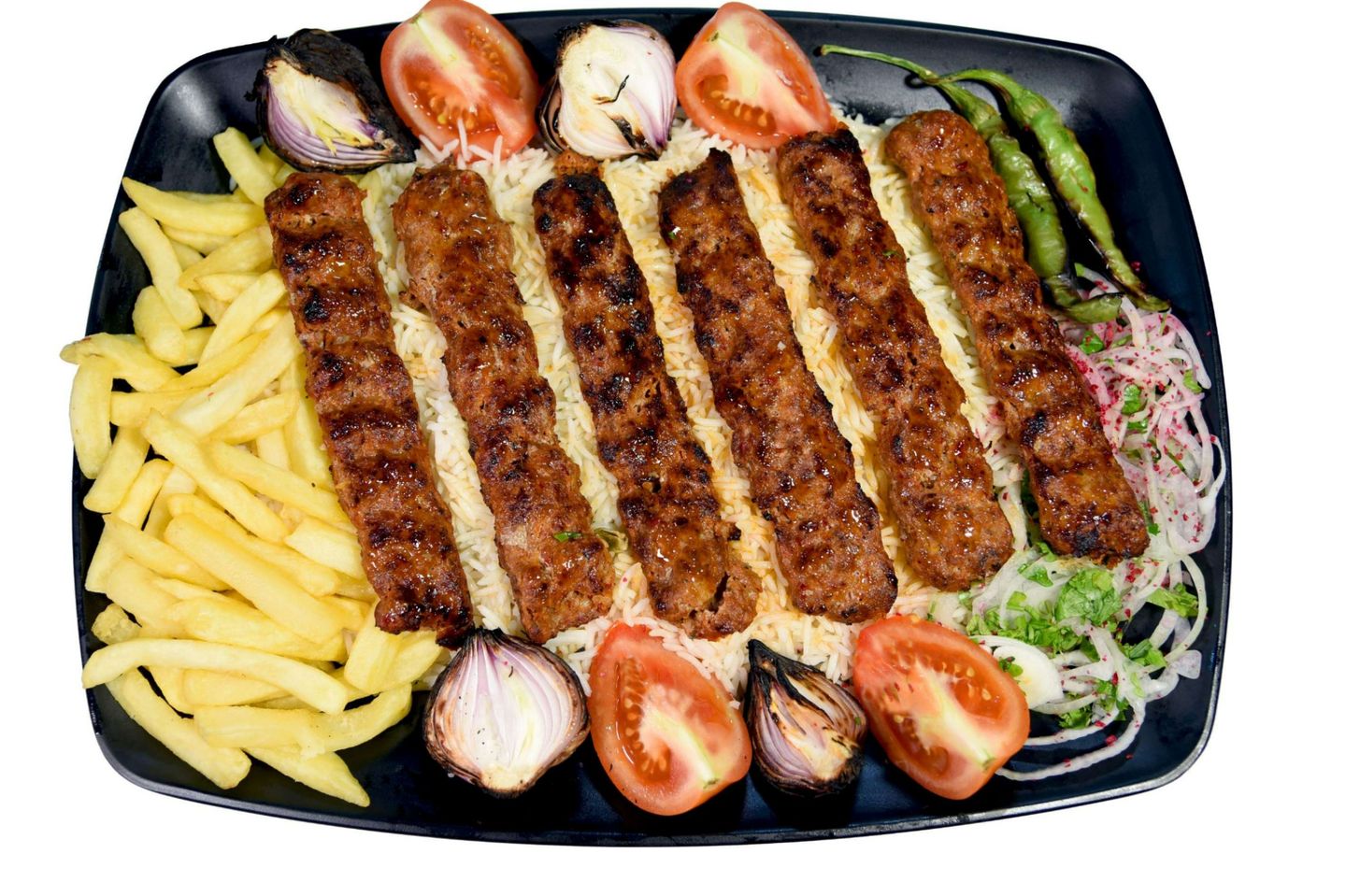 12 سيخ كباب لحم مع الرز