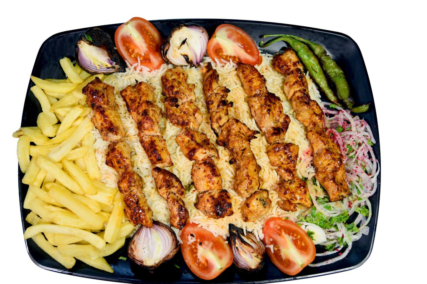 12 سيخ شيش طاووق مع الرز