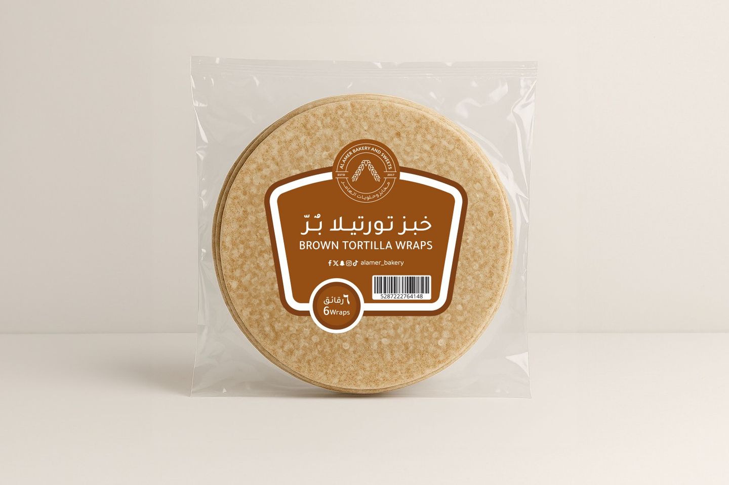 خبز التورتيلا البني
