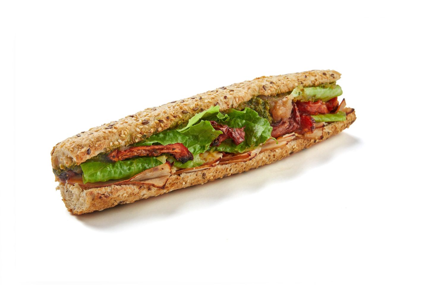 Turkey Pesto And Jam Sandwich