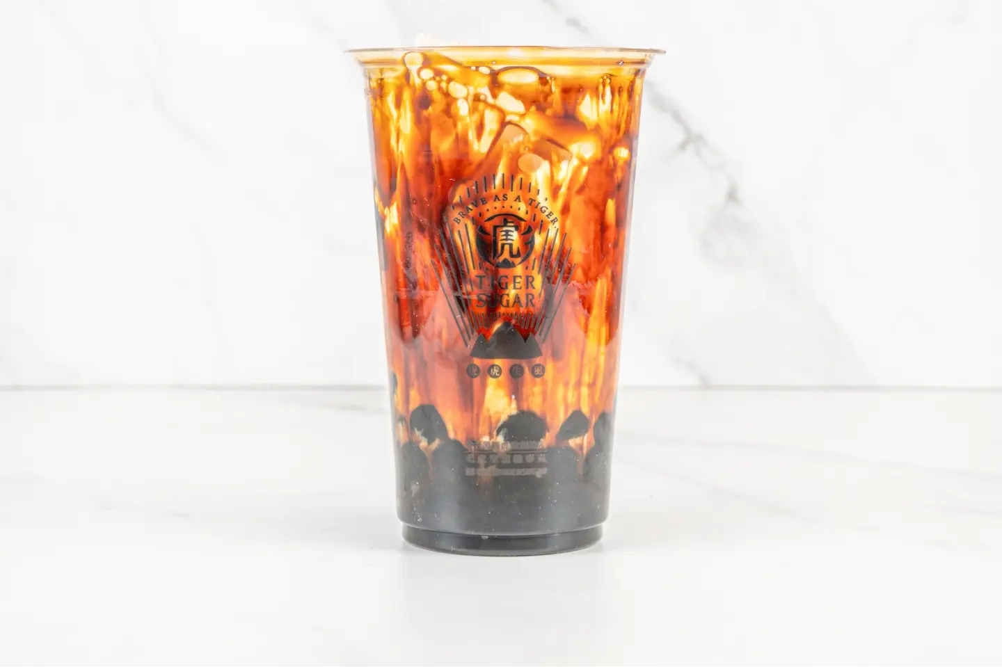 Black Sugar Milk With Boba And Cheese Mousse