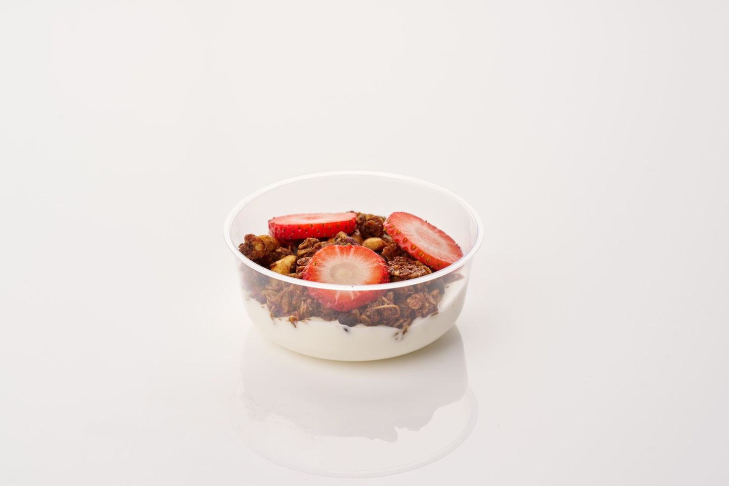 Organic Chocolate Granola With Greek Yogurt And Strawberry