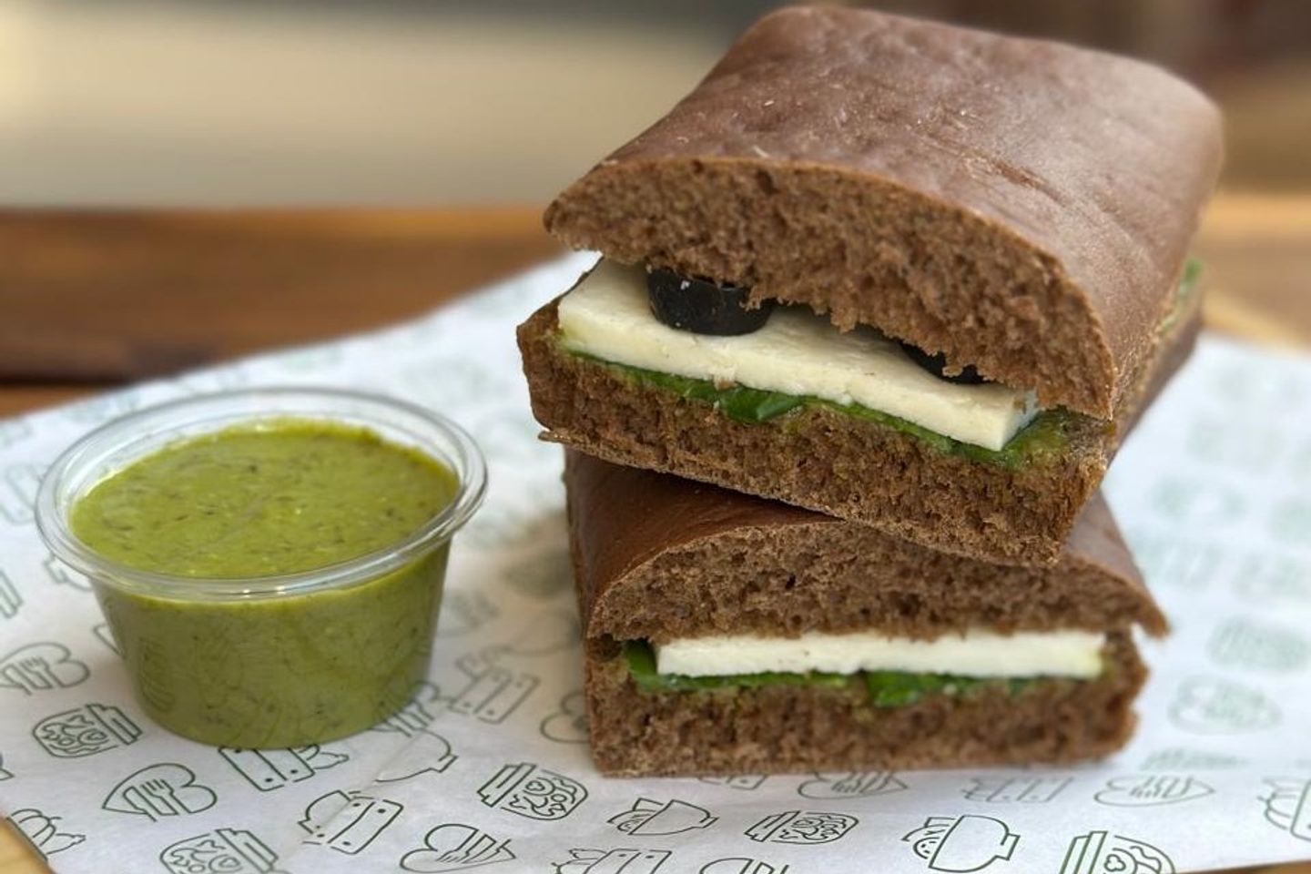 Grilled Halloumi Pesto Panini
