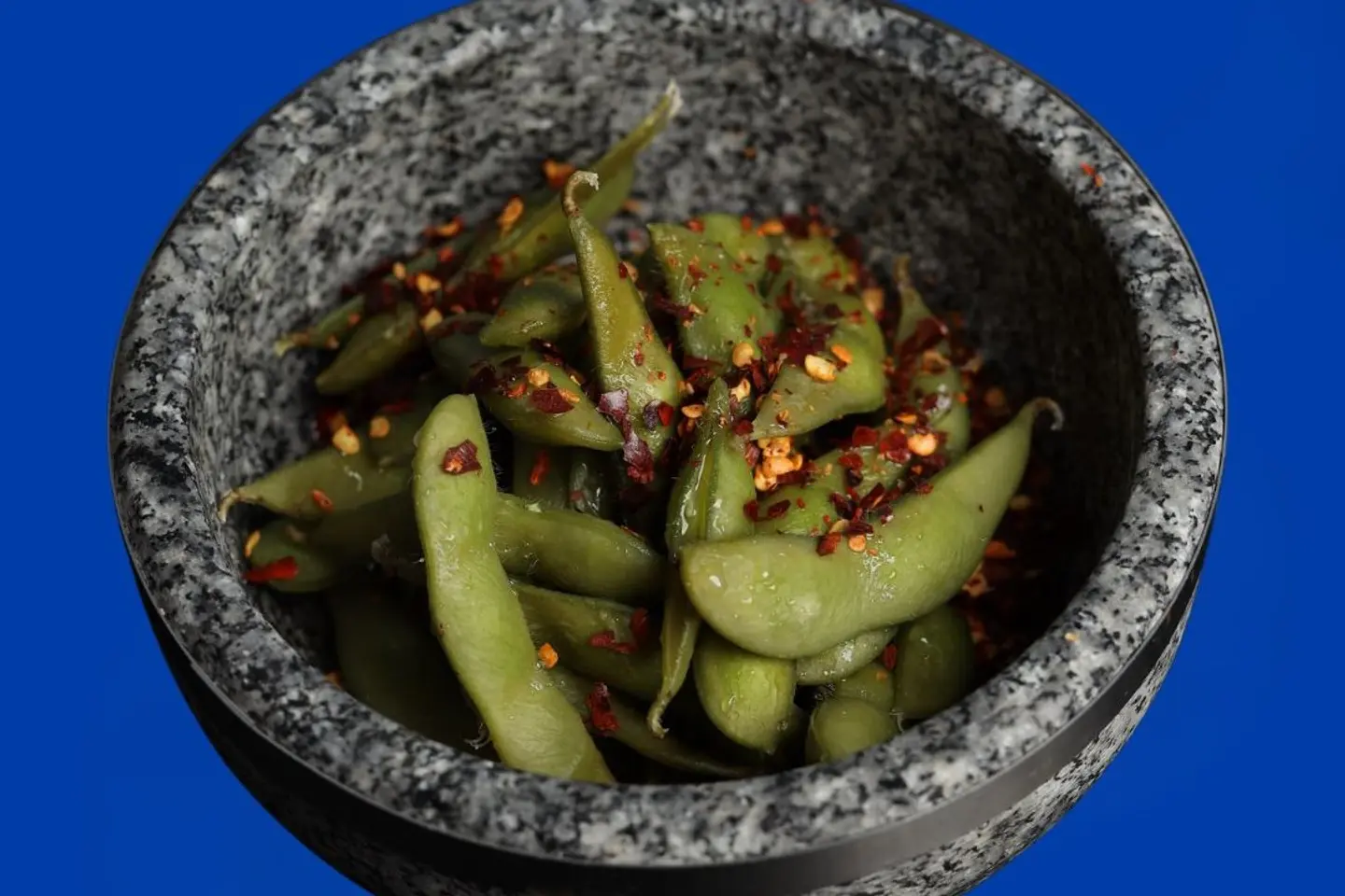 Edmami Covered With Garlic, Honey And Chili Sauce