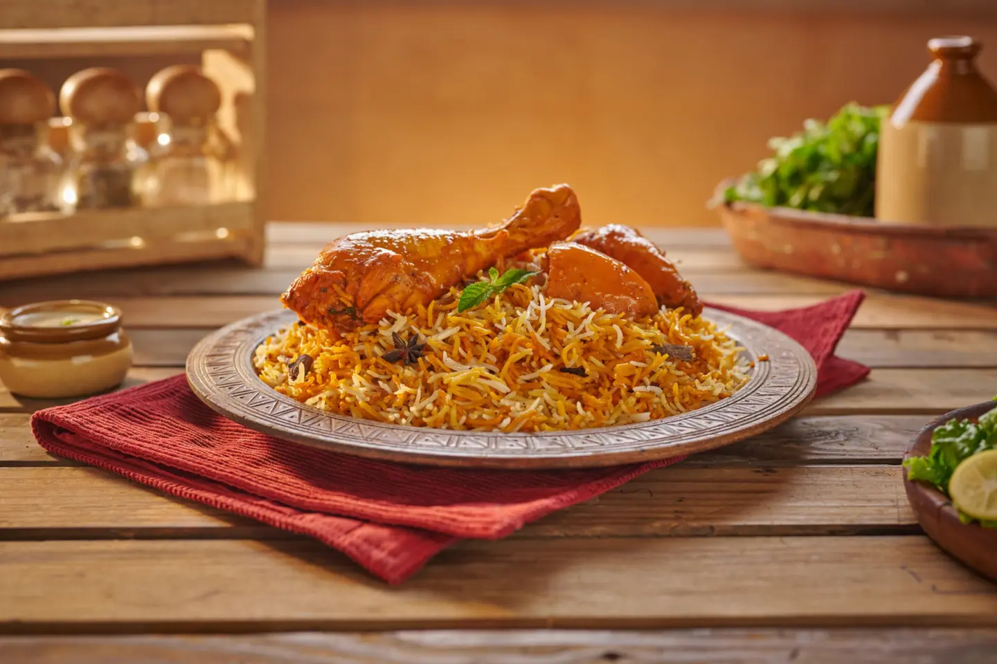 نصف دجاجة برياني
