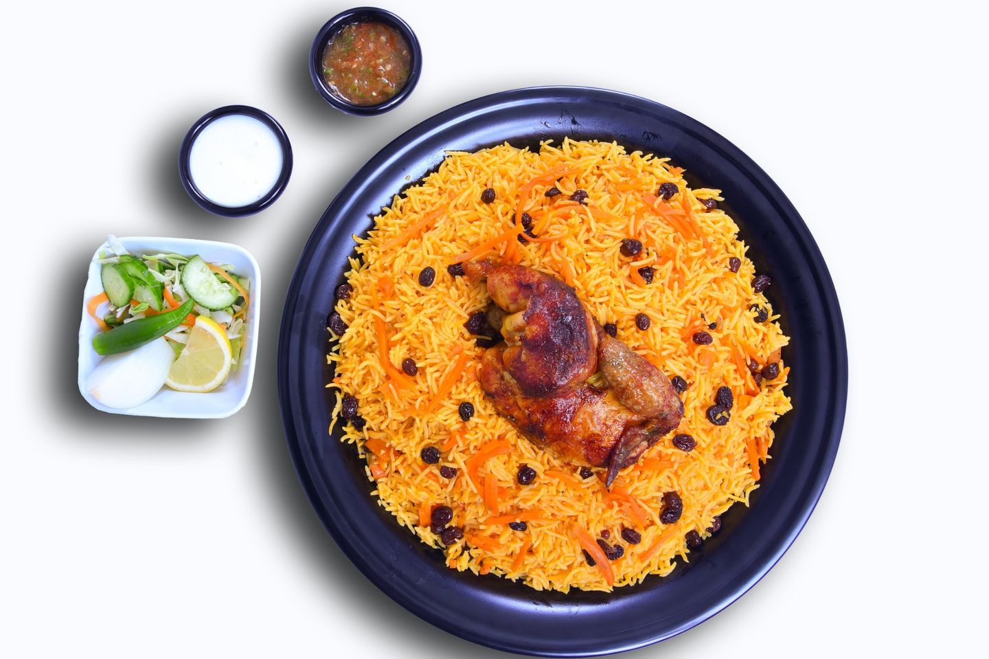 نصف دجاج شواية مع الأرز