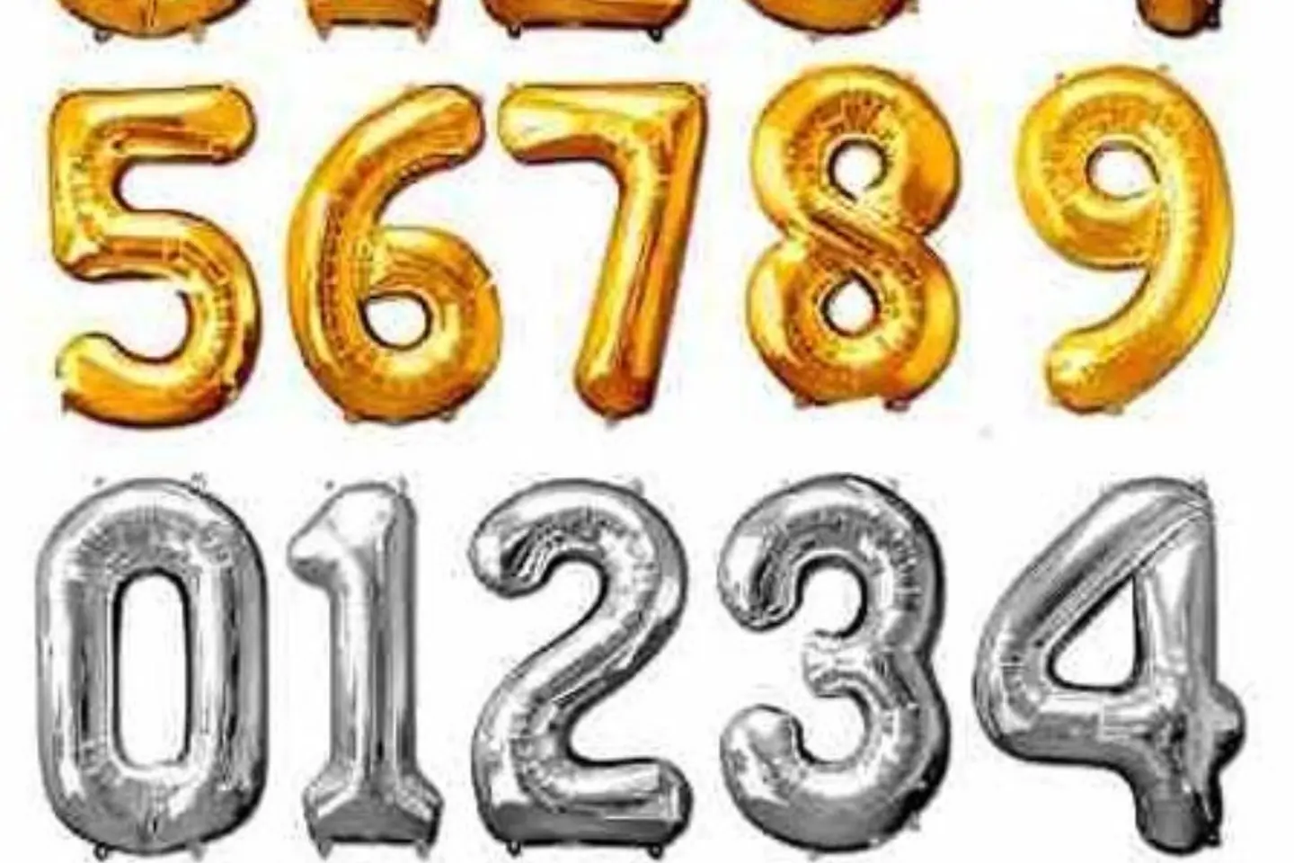 Gold Or Silver Number Balloon