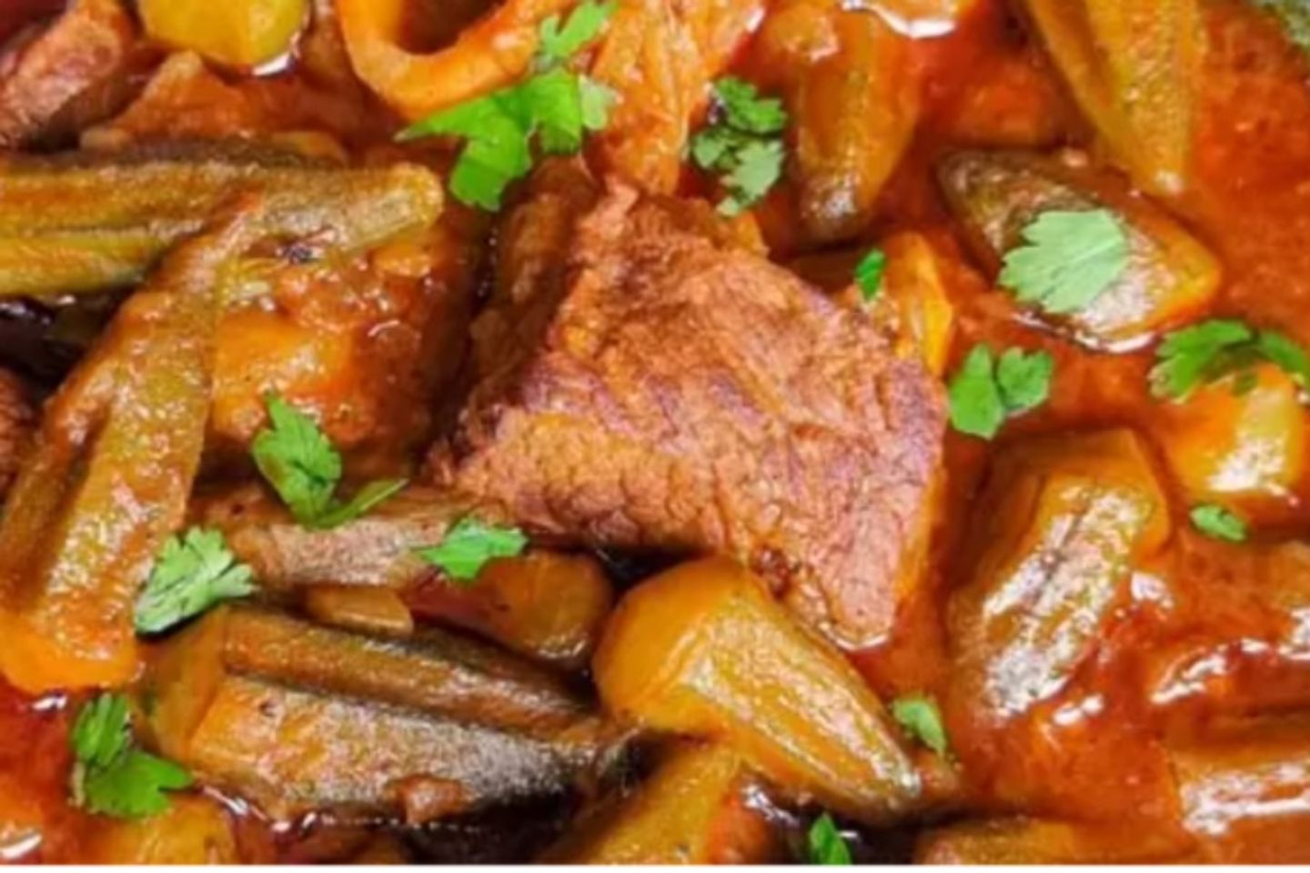 Okra With Meat & Rice