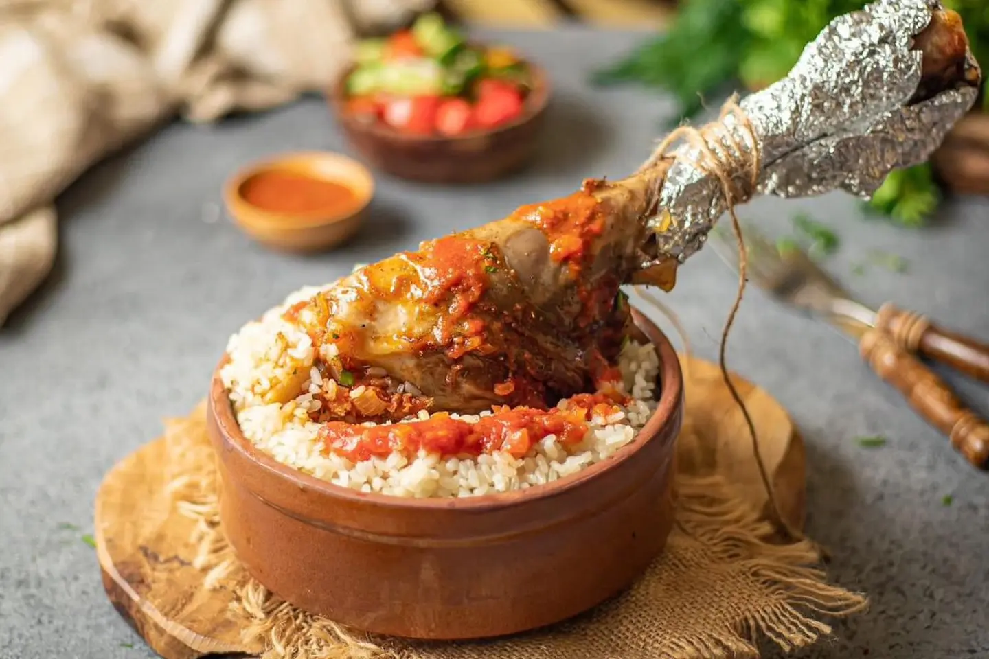 موزة ضأني مع الأرز على الطريقة المصرية