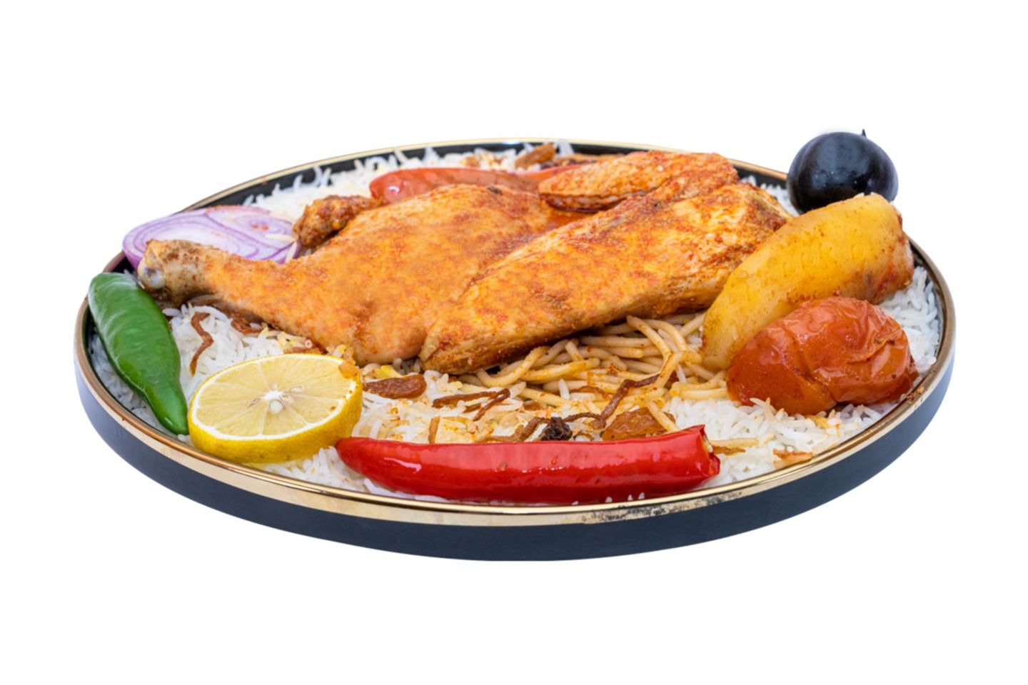 Half Chicken Madfon - Mandi Rice