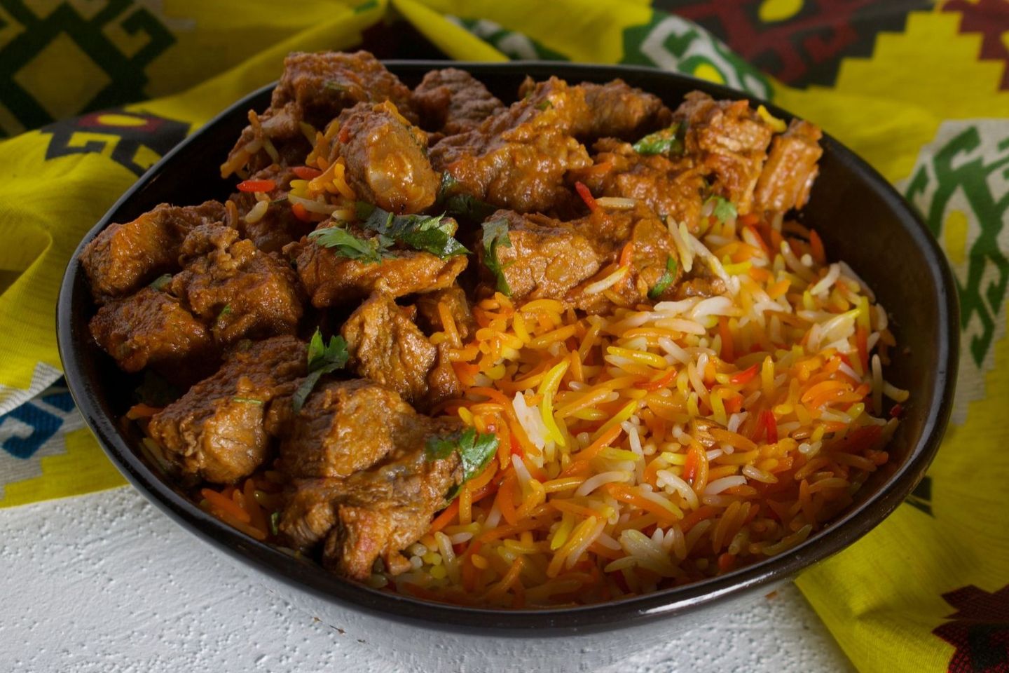 برياني مع لحم الغنم