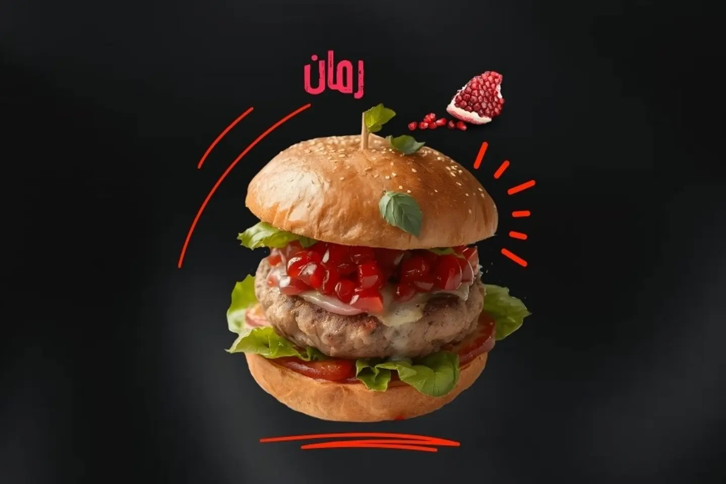 Meat Pomegranate Burger