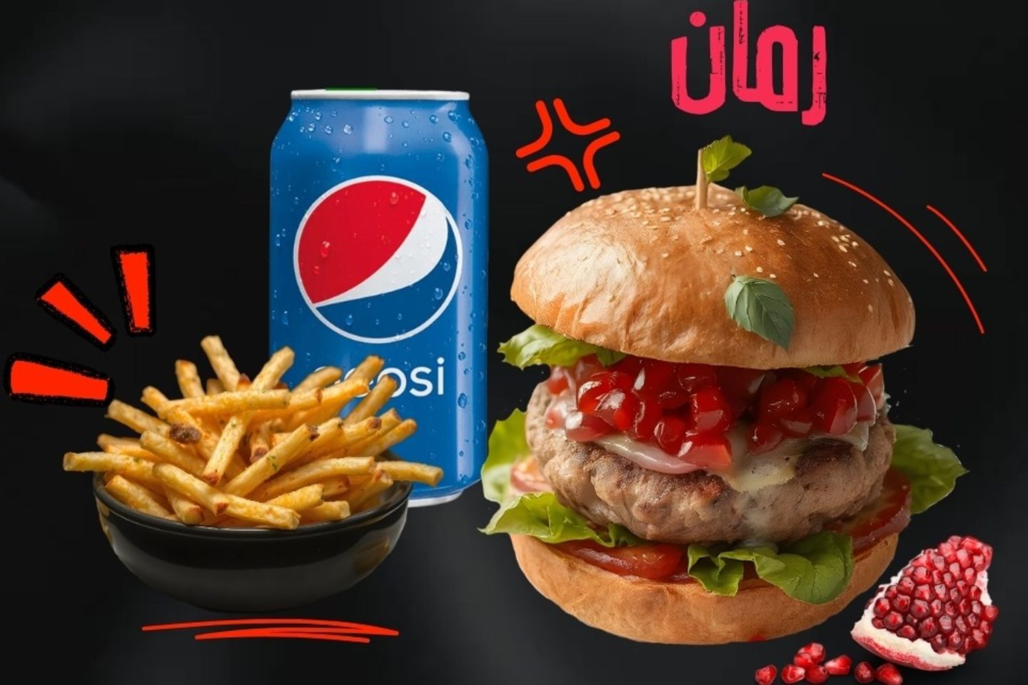 وجبة رمان لحم