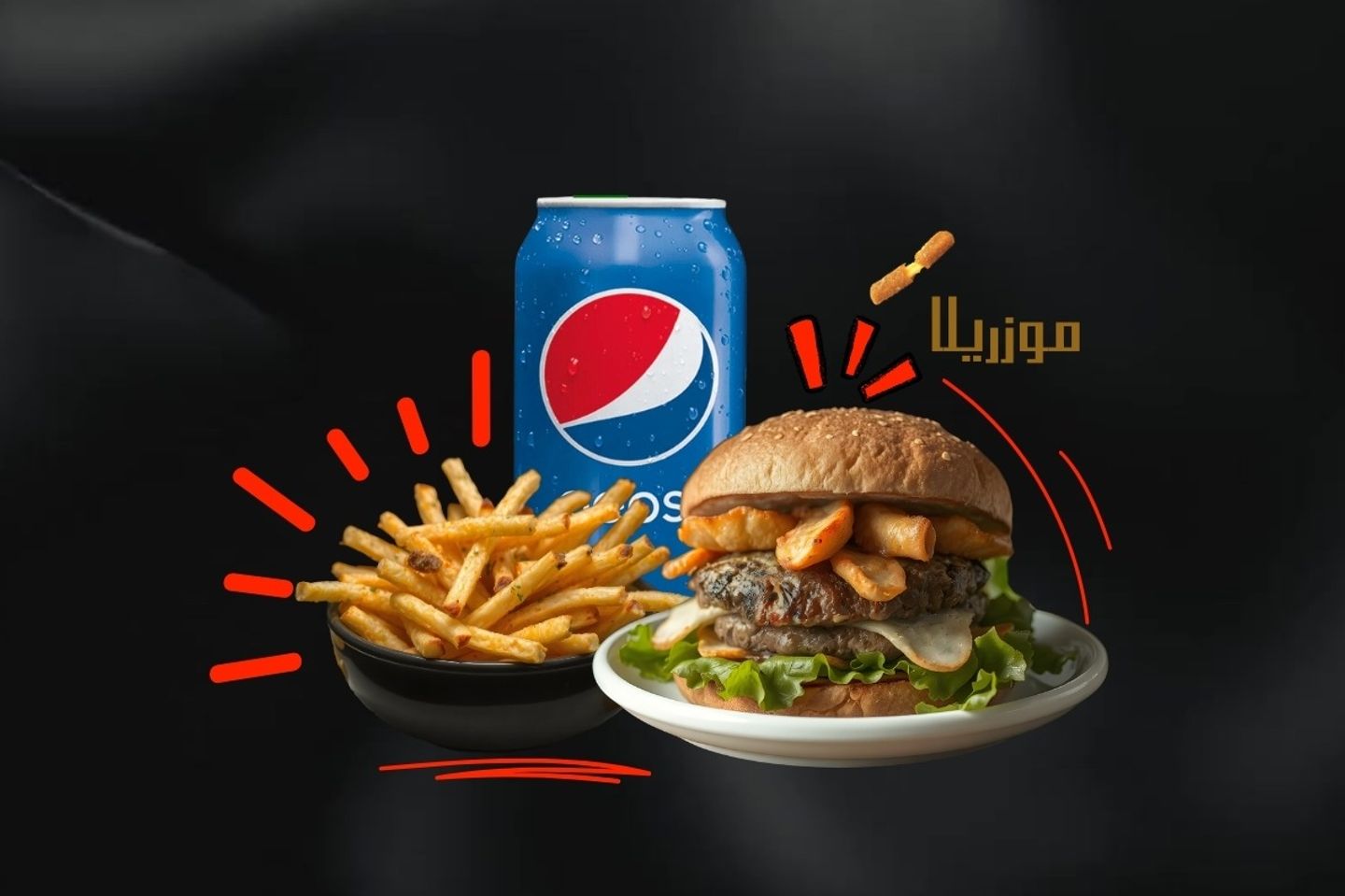 وجبة موزريلا لحم