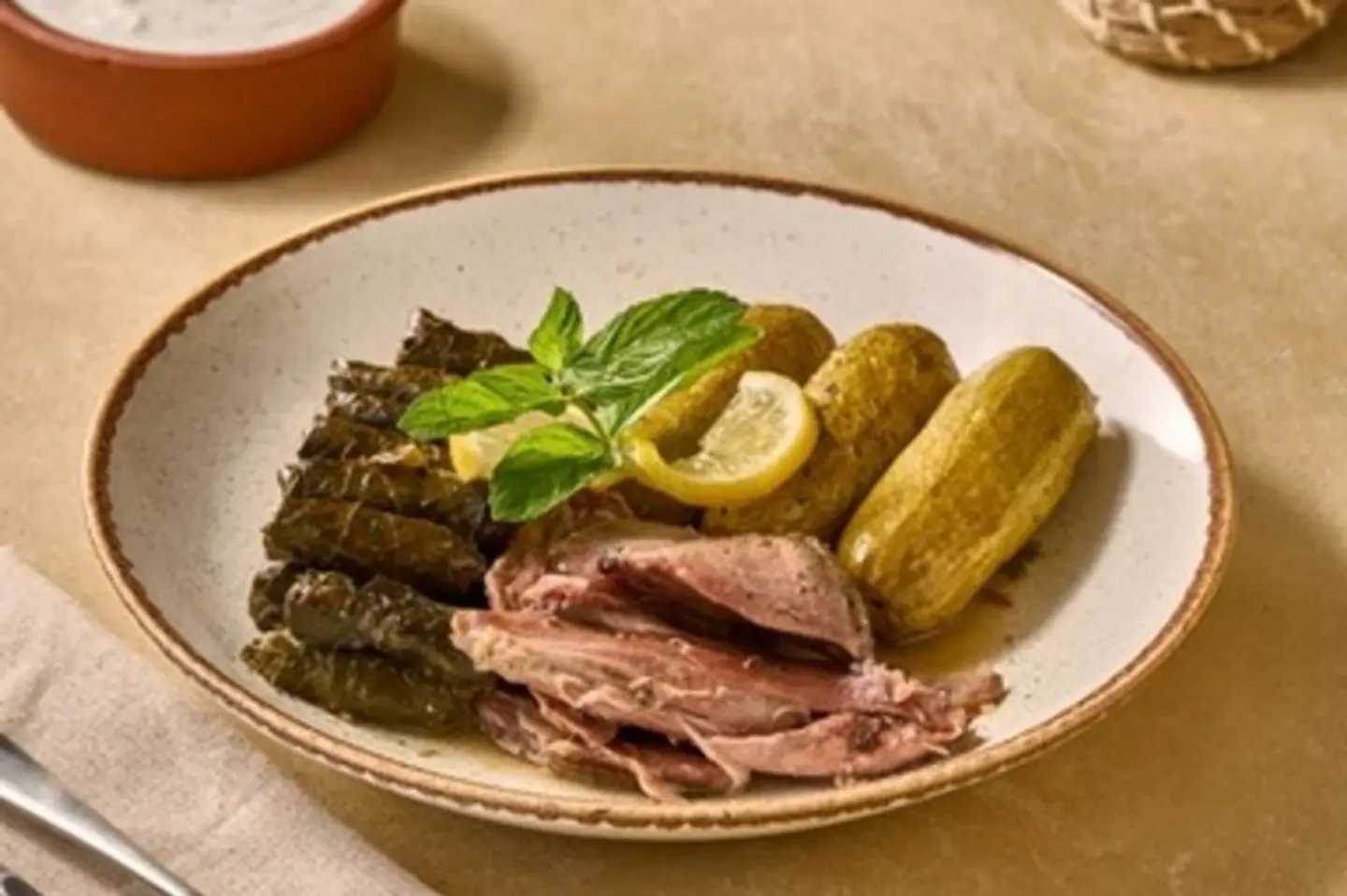 Lamb Zucchini And Vine Leaves