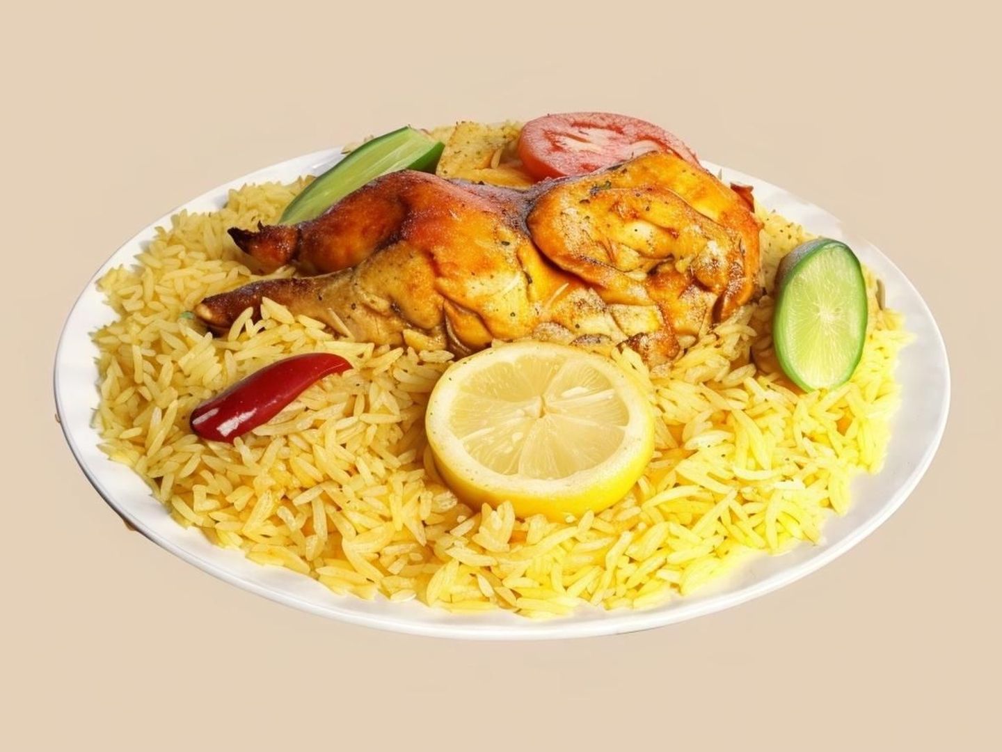 نصف حبة مندي أرز بيشاور