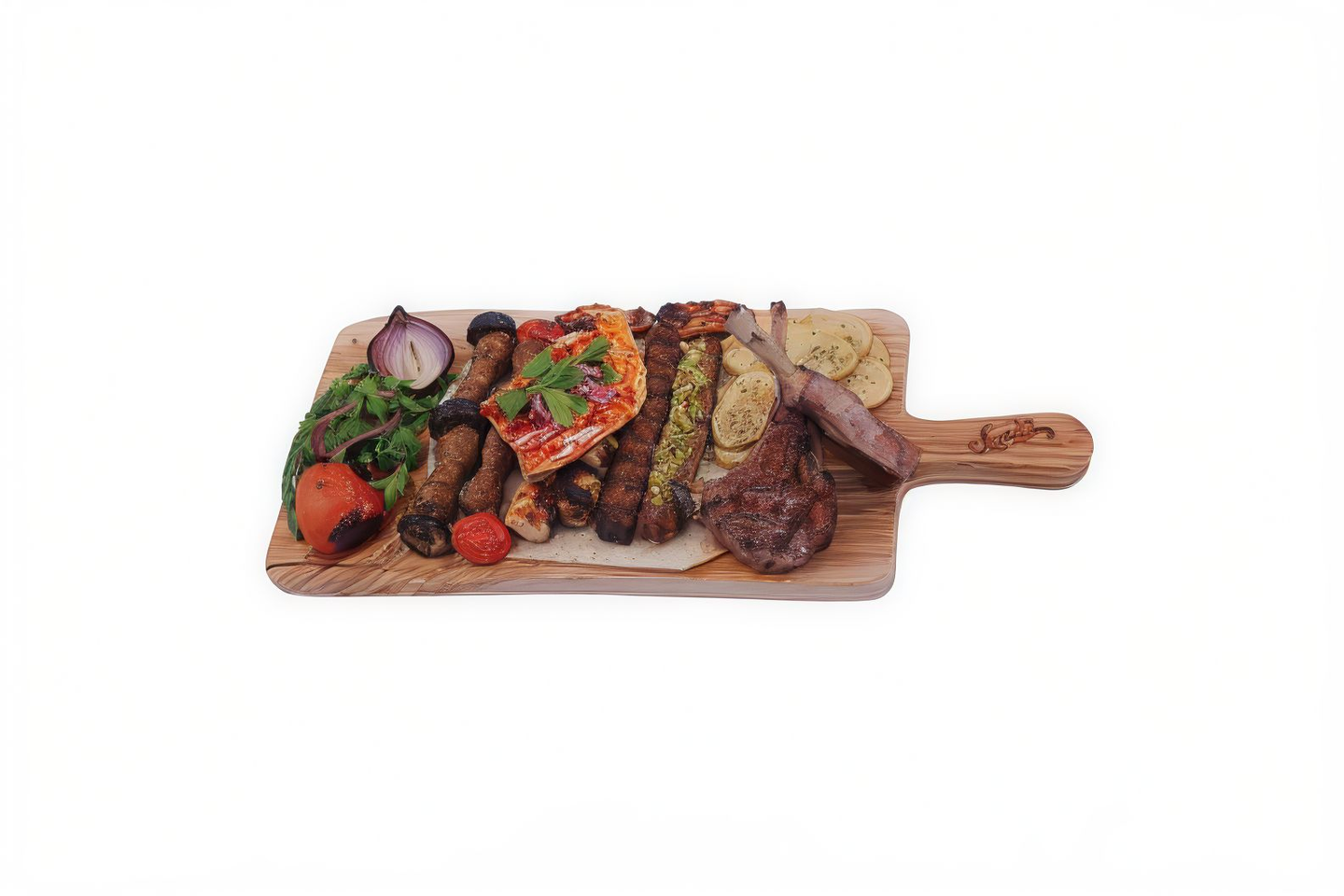 Olive Wood Tree Trunk Grill