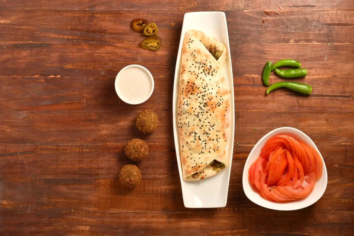 Falafel With Cheese And Vegetables