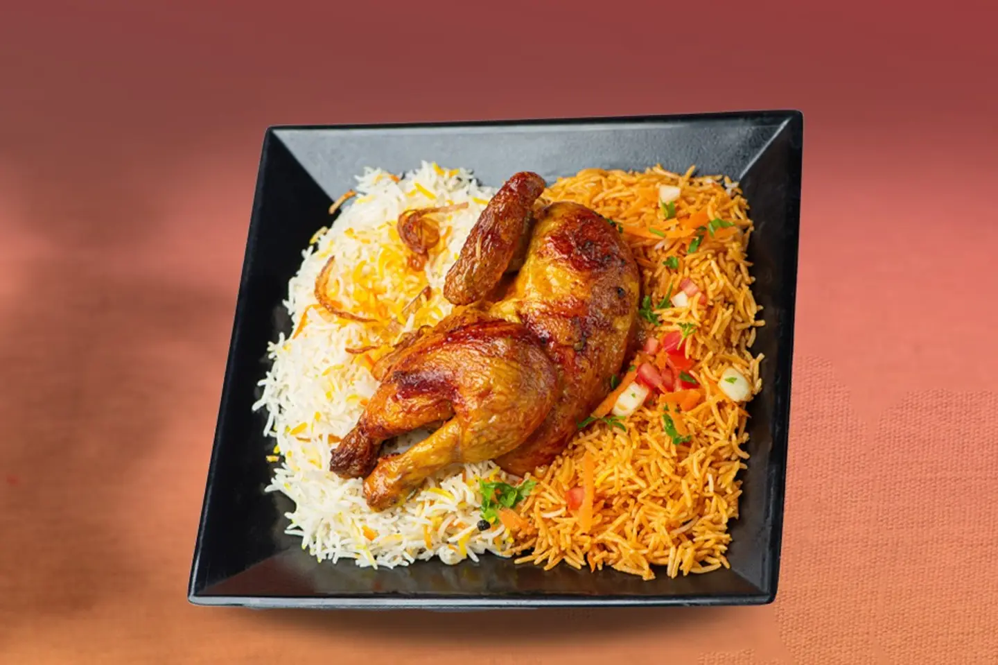 Half Grilled Chicken With Rice