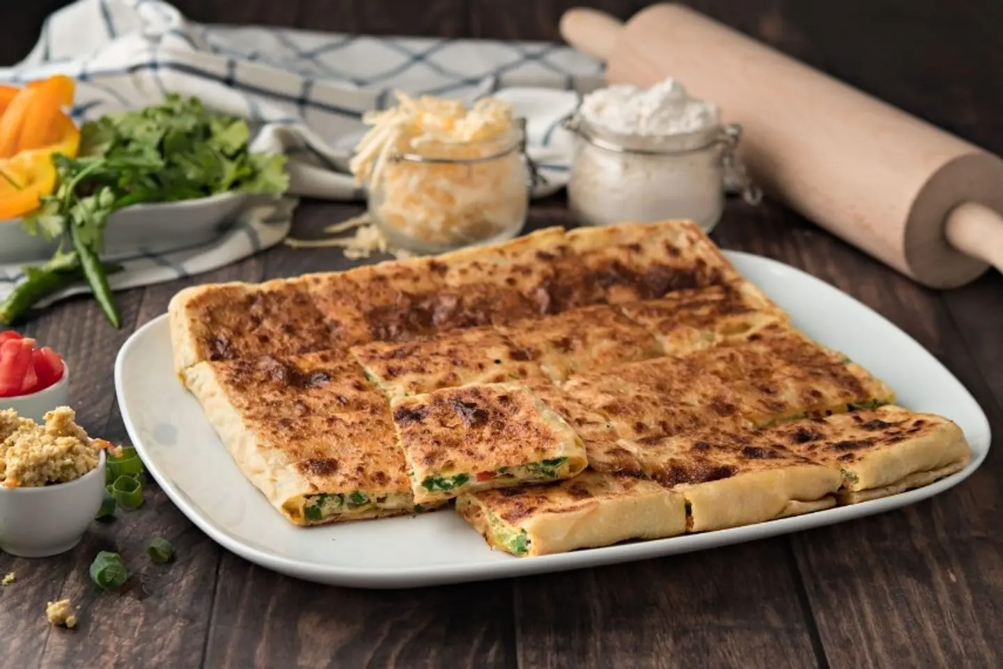 Vegetable Cheddar Mutabbak