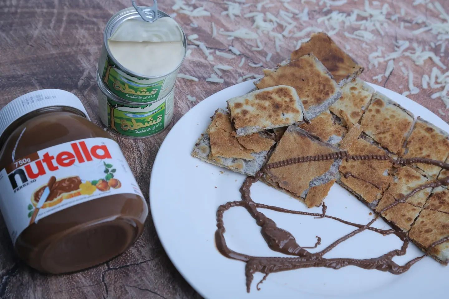 مطبق قشطة مع شوكولاتة
