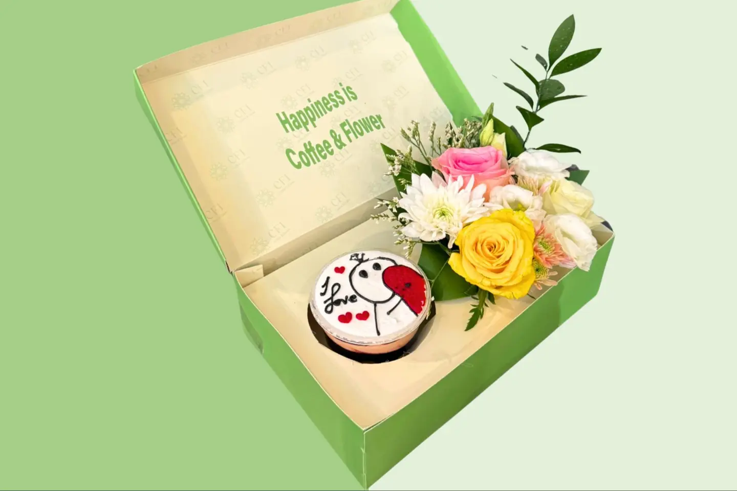 Cupcake And Flowers Happiness Box   Medium Size