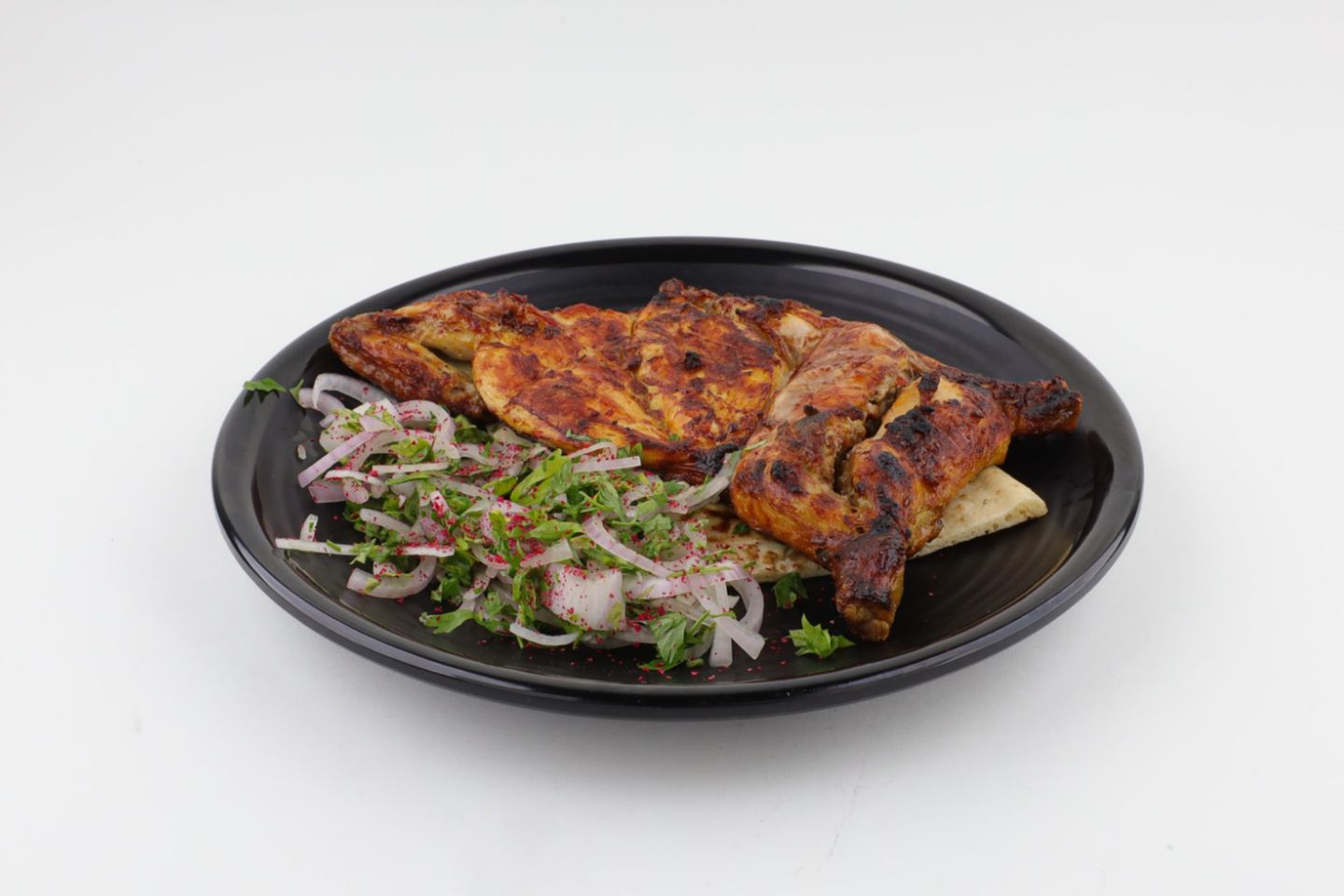 Half Plain Chicken On Charcoal
