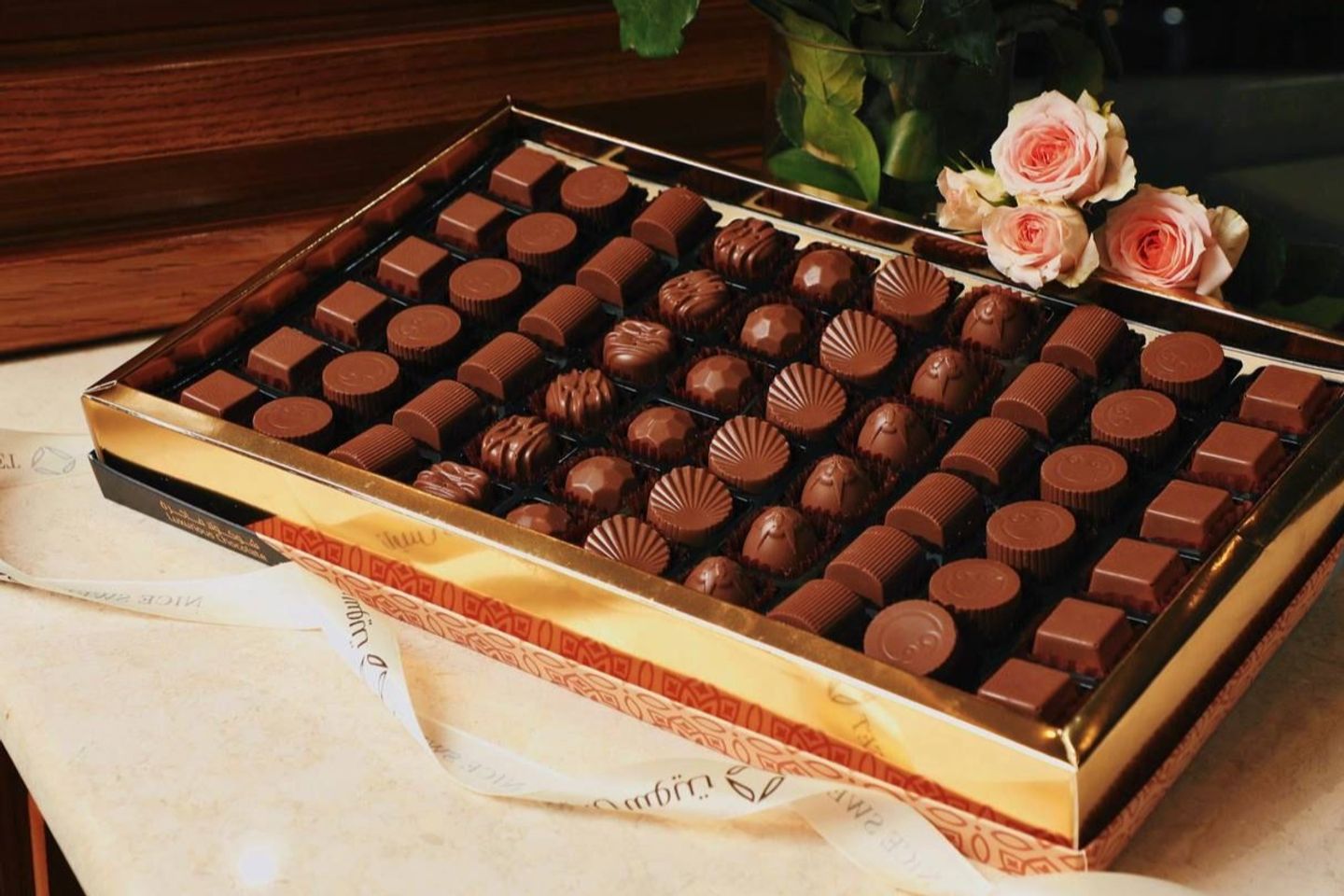 Mixed Dessert Covered With Chocolate