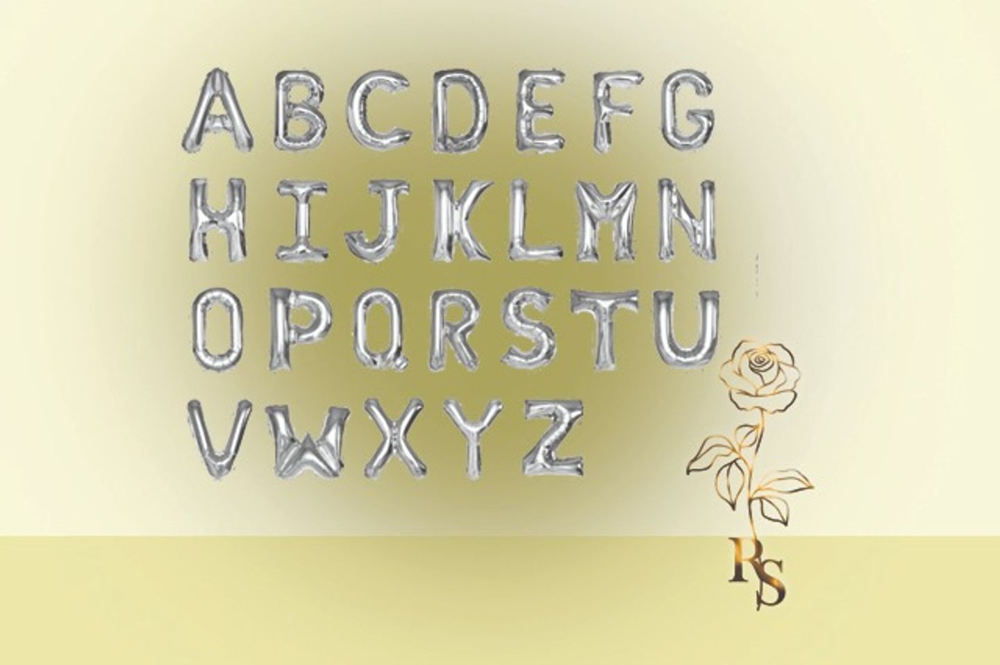 H002 Silver Letter Helium Balloons