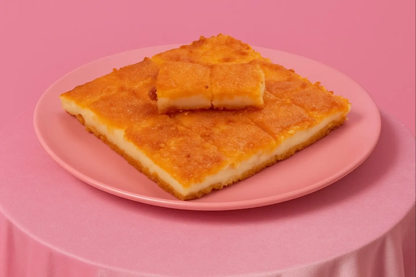 طبق بسبوسة قشطة كبير