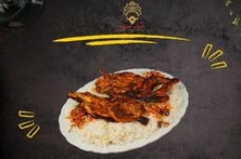 ‎حبة على الفحم مع رز بشاور