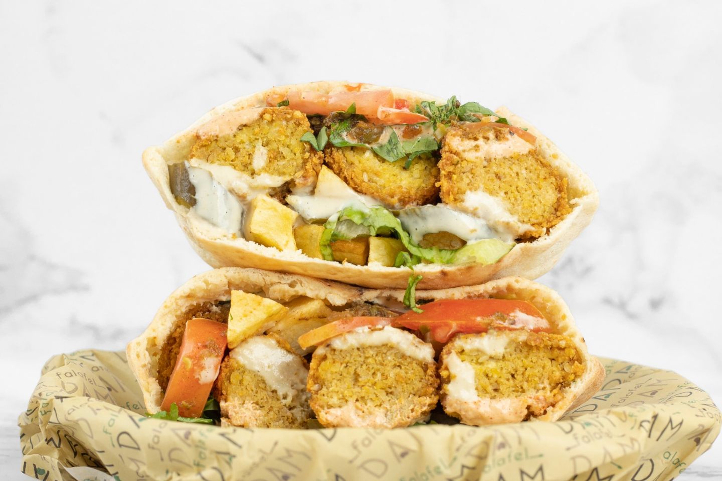 Mixed Falafel Sandwich.