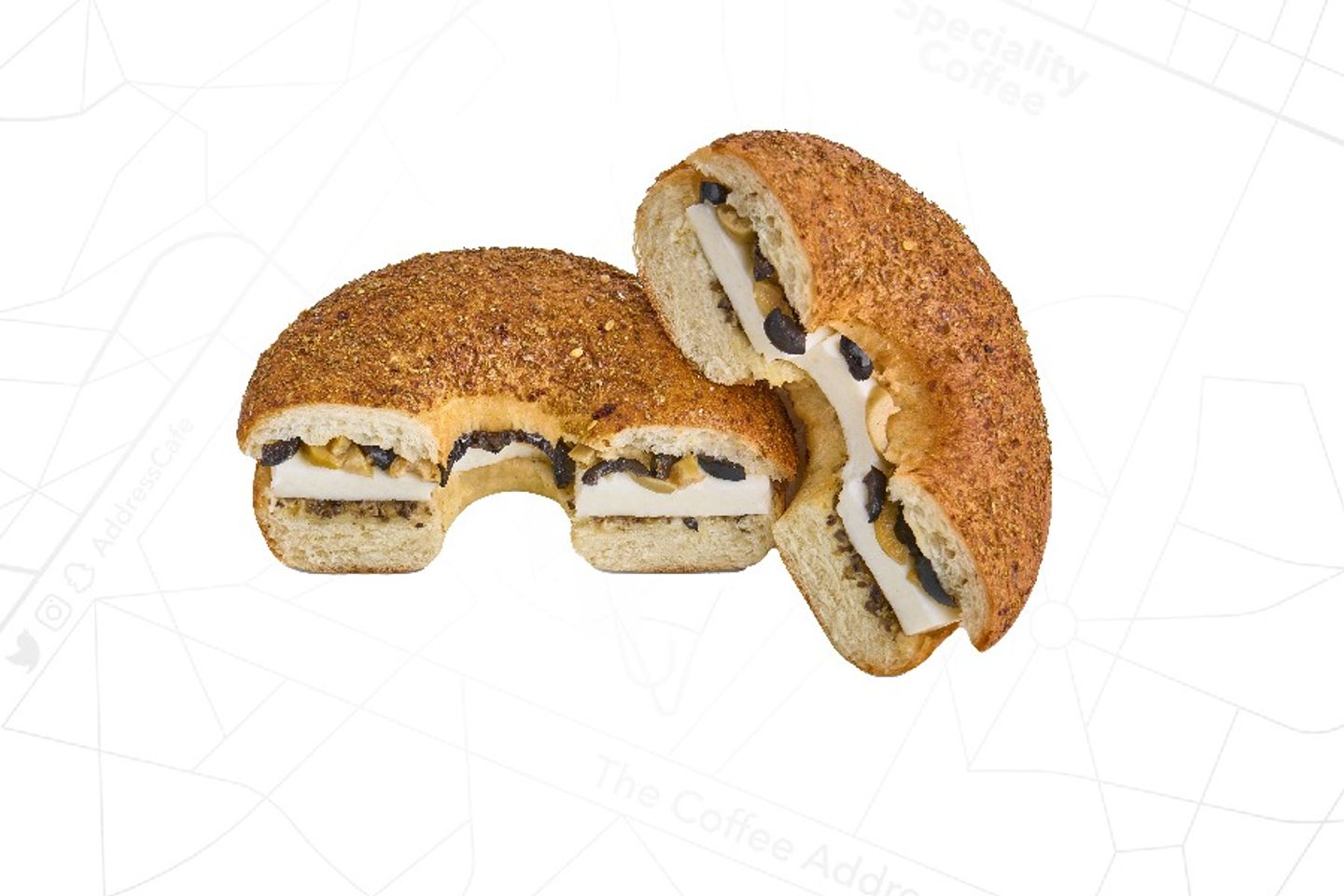 Halloumi Olives Bagel Zaatar